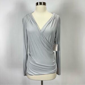 Free People Be Your Baby faux wrap v-neck long sleeve top